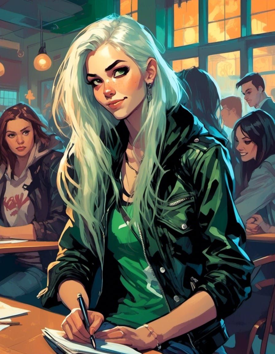 Estonian Vampire Girl Portrait in Comic Style