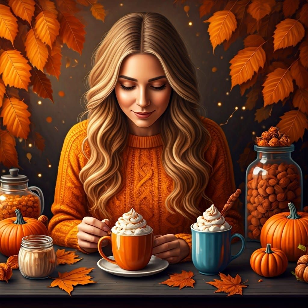 Pumpkin Spice Latte in Autumn Wonderland