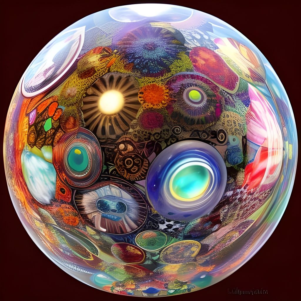 Psychedelic Sphere: Fantastical Abstract Design