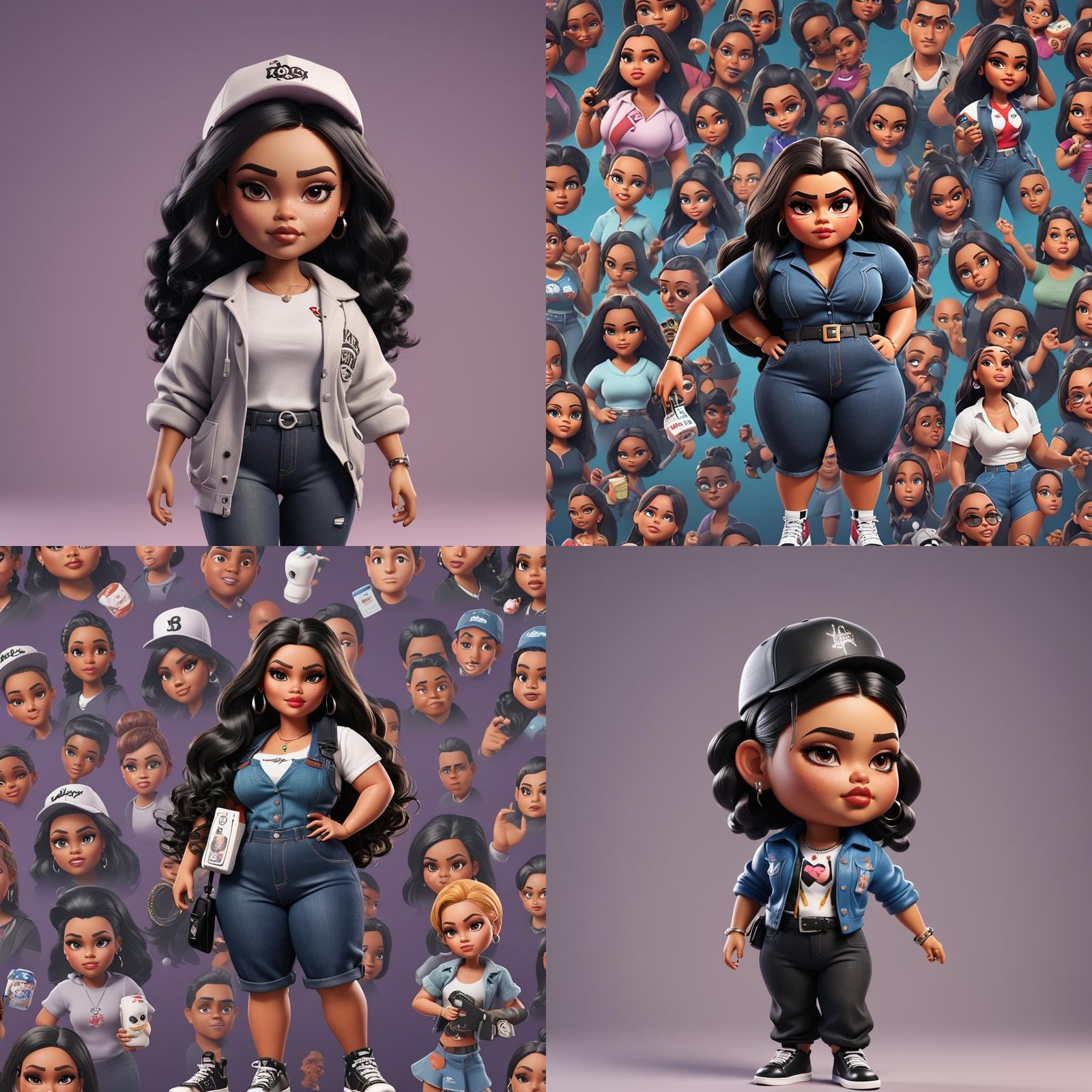 Bratz Doll Style Gangster Woman in 3D Digital Art