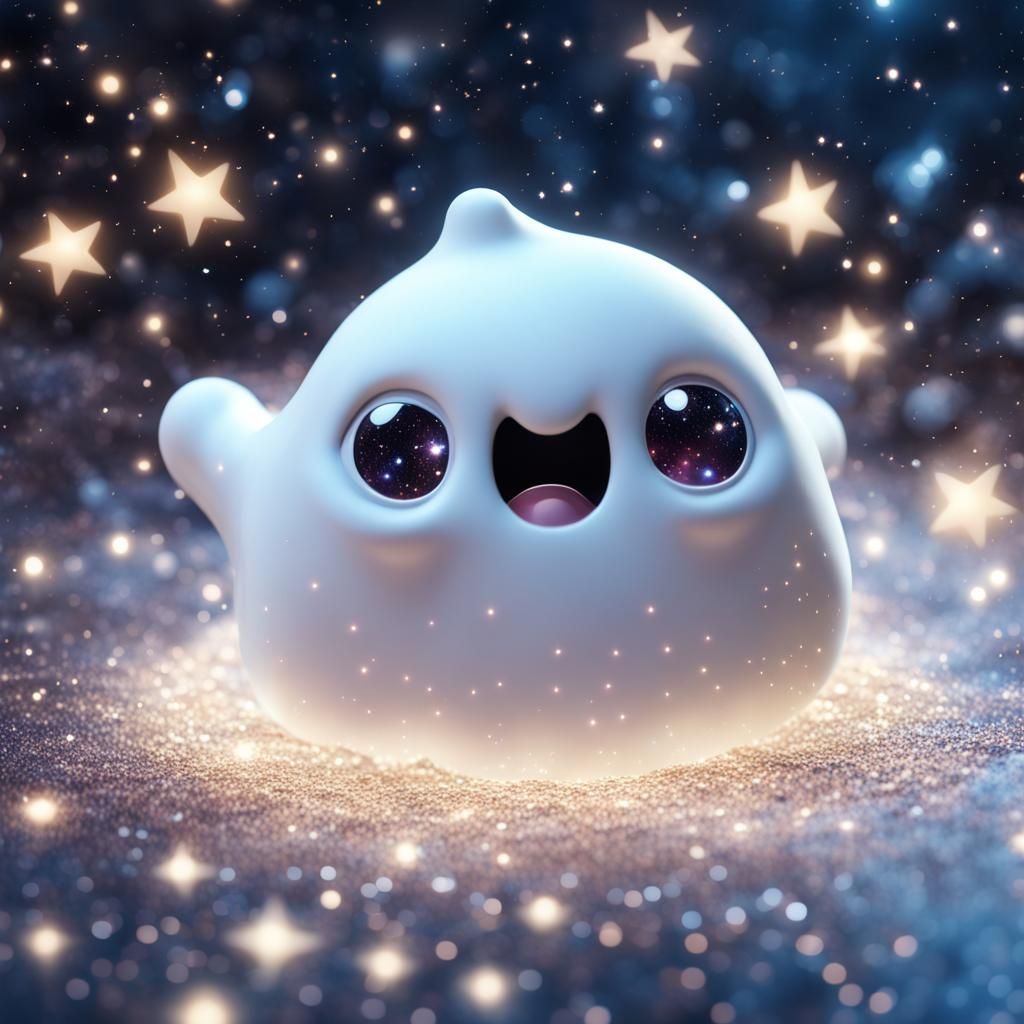 Cute Ghost Among Stars and Galaxies in 3D