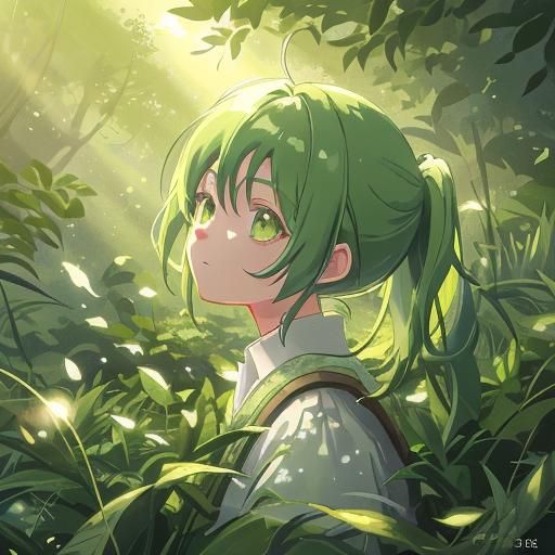 Girl exploring the wooded garden