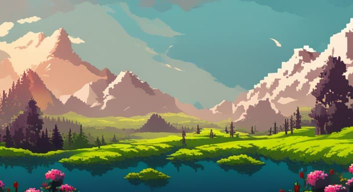 16 bit style landscape