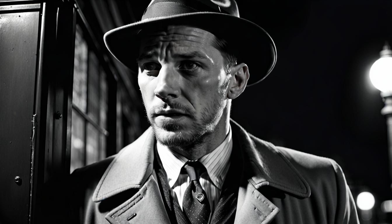Tom Hardy as Detective in Film Noir Style