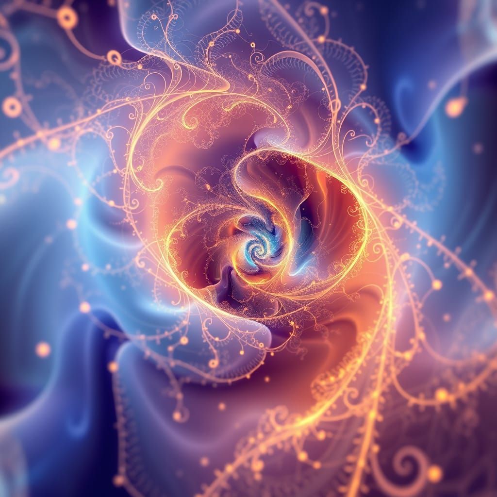 Timeless Fractal Elegance in Cyberpunk Light