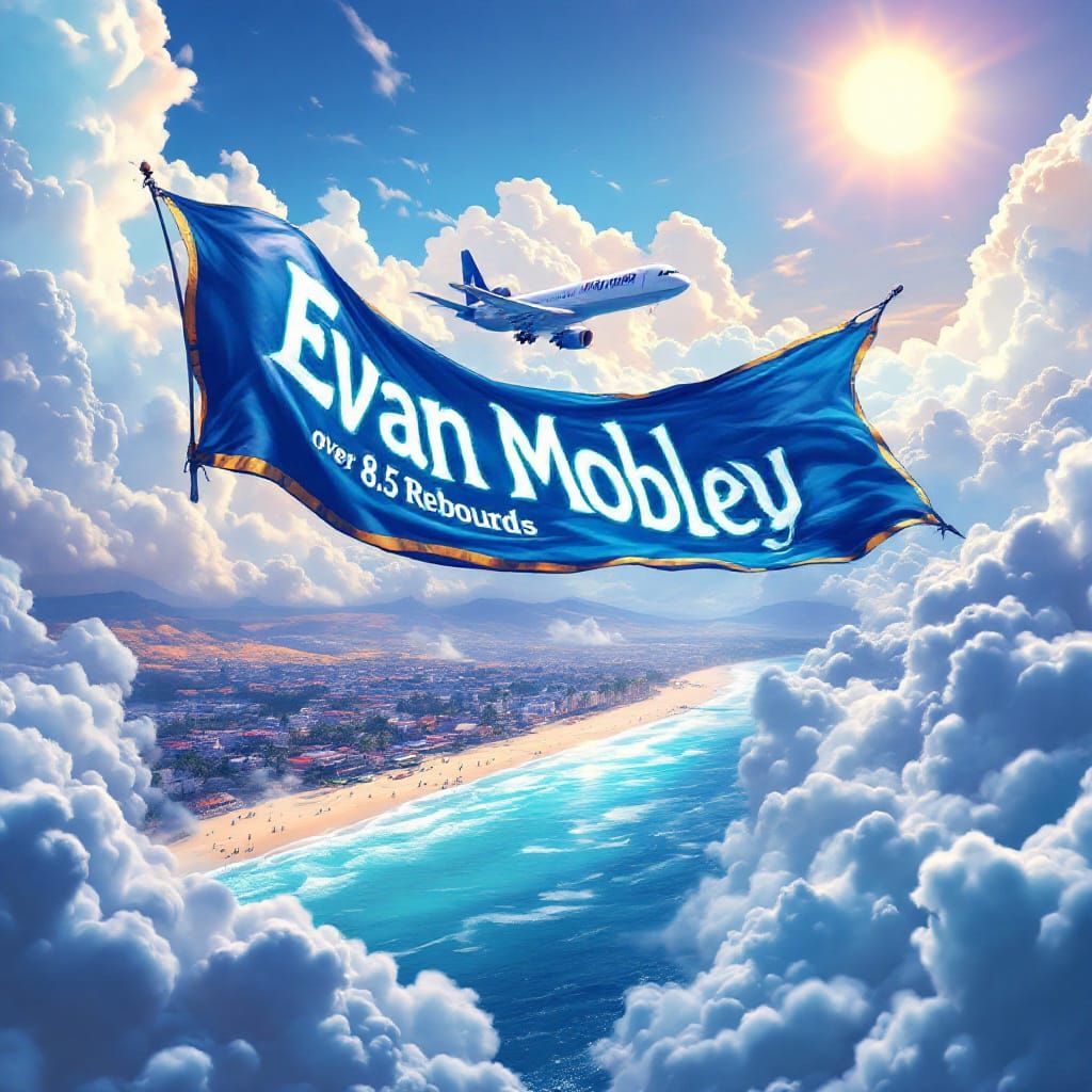 Plane Banner Ad over San Clemente Beach, Fantasy Art
