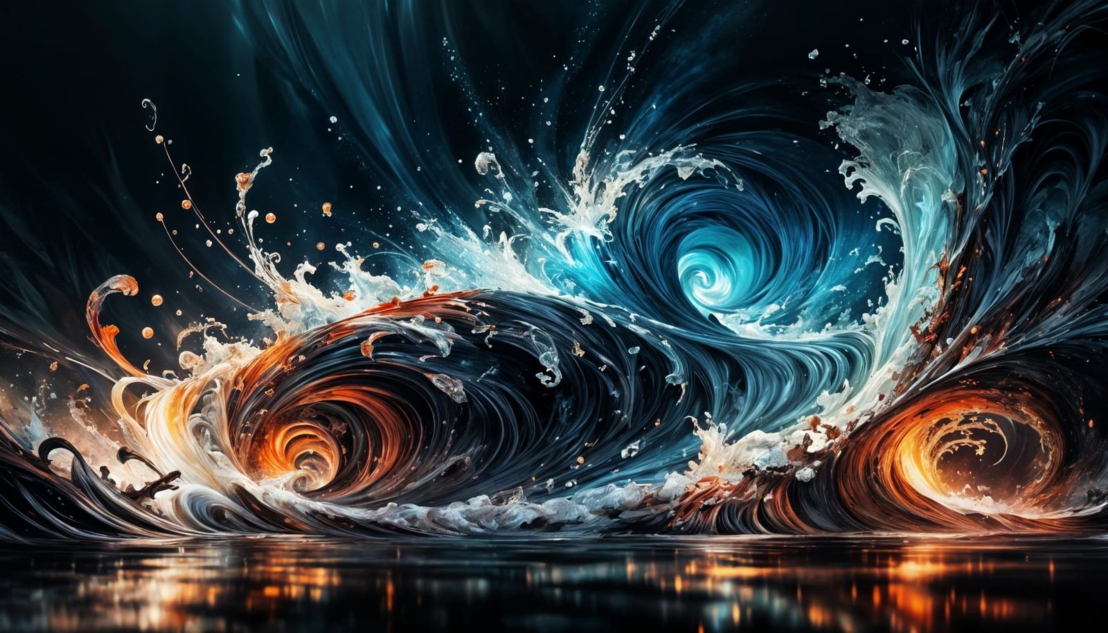 Detailed Underwater Scene with Swirling Ornamentation