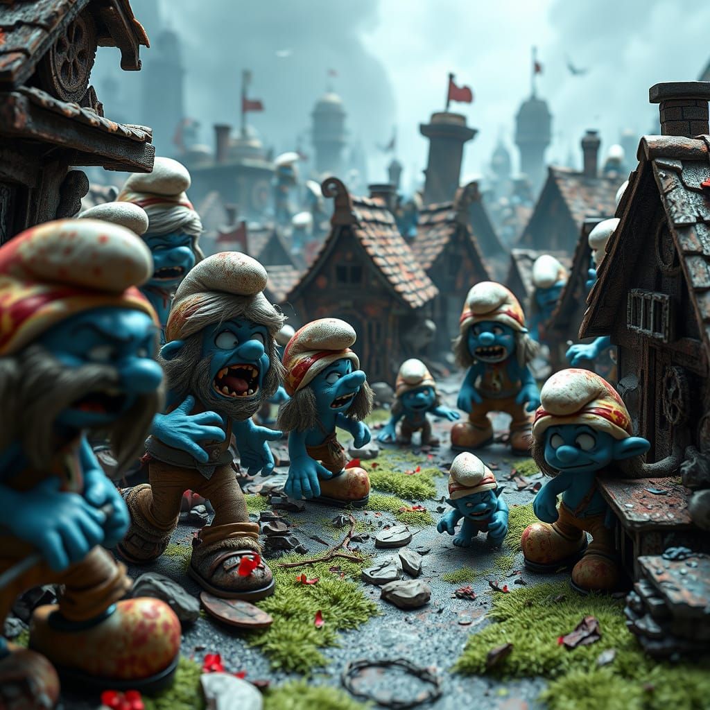 Zombie Smurf Village