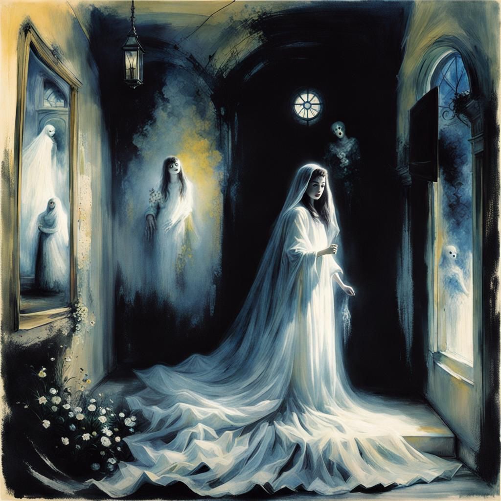 Ghostly Woman in Abandoned Asylum, Analog Horror Style