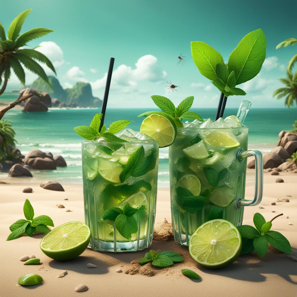 Mosquito's Beach Mojito: Detailed Matte Painting