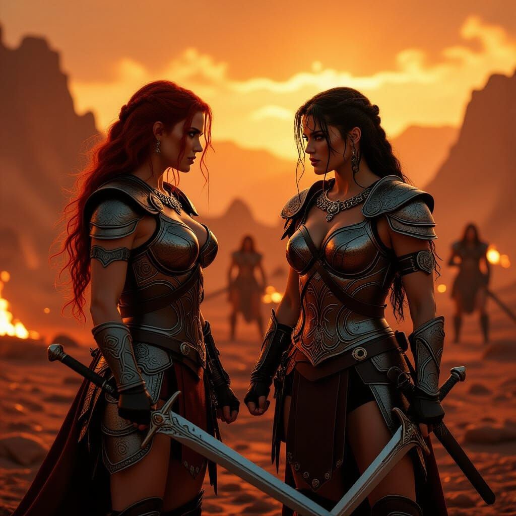 Red Sonja and Xena in Hell, Cinematic Film Still