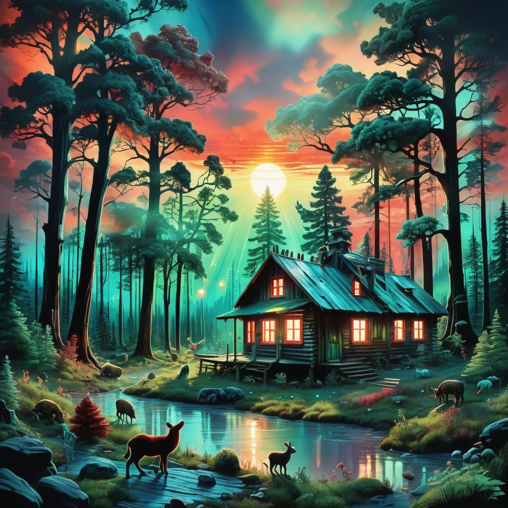 La cabaña del bosque fantastico