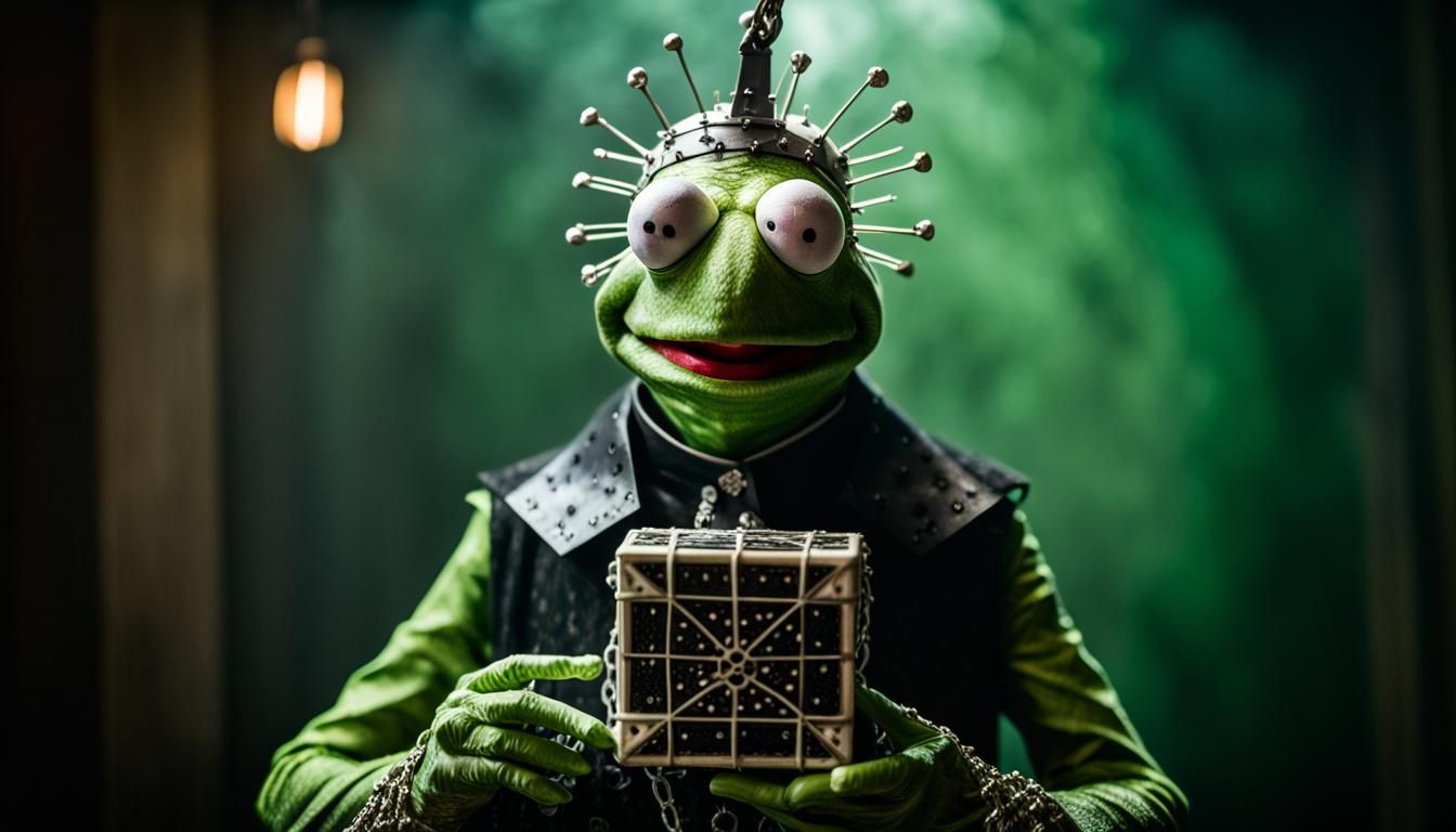 Kermit the Frog as Pinhead in Hellraiser Scene