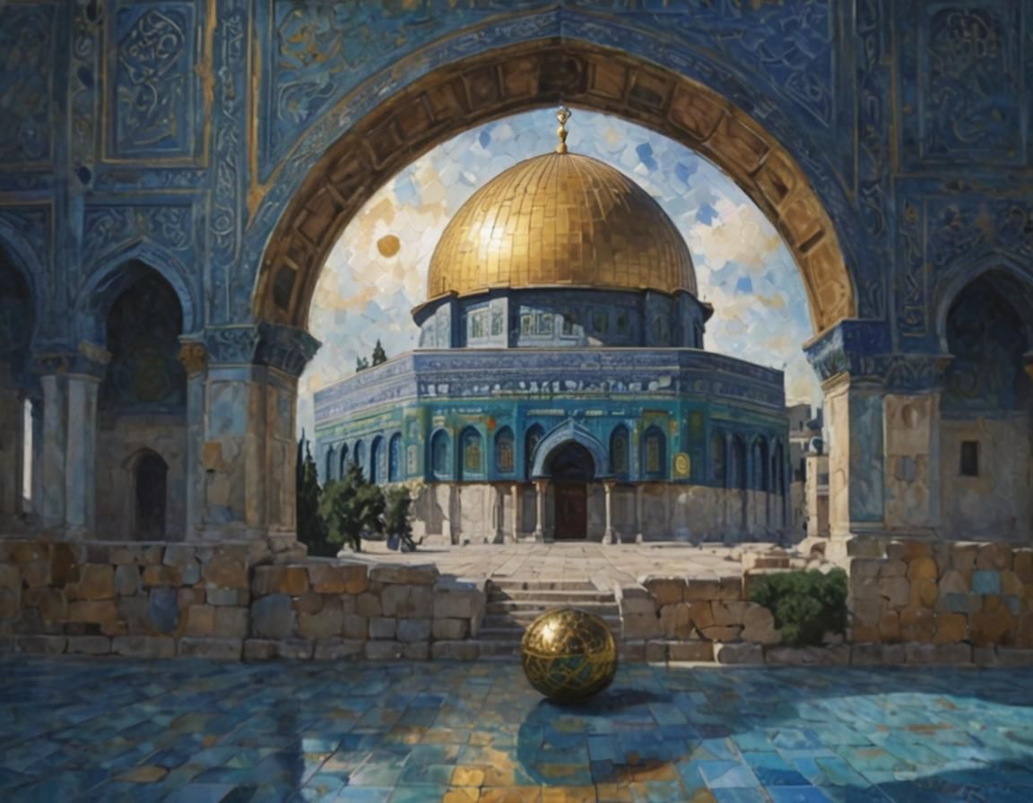 Dome of the Rock in Jerusalem, Art Nouveau Painting