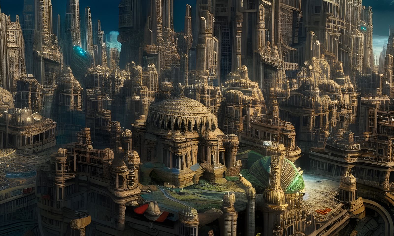 Spectacular High-Tech Metropolis in Multicolored Detail