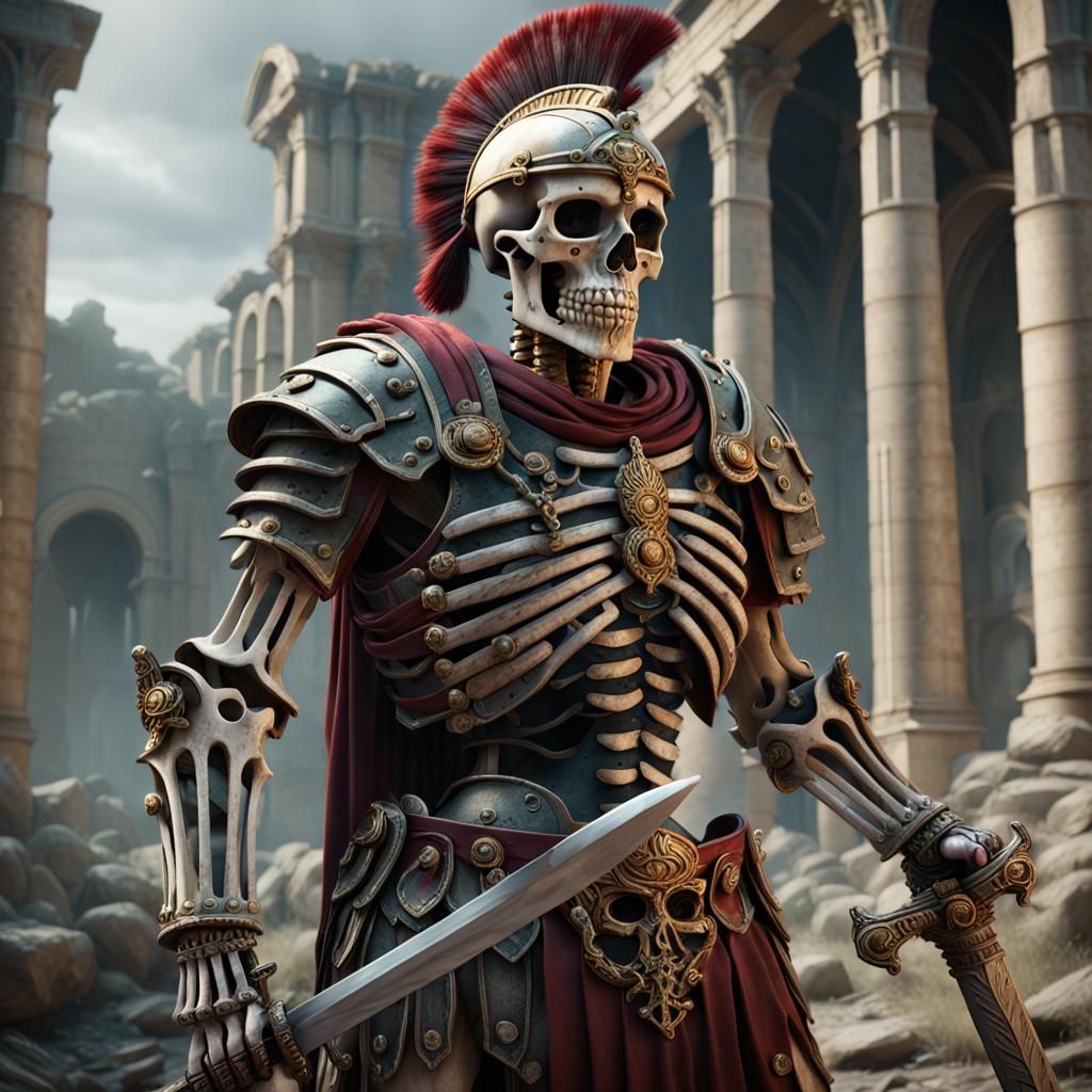Undead Skeleton Roman Centurion with Sword