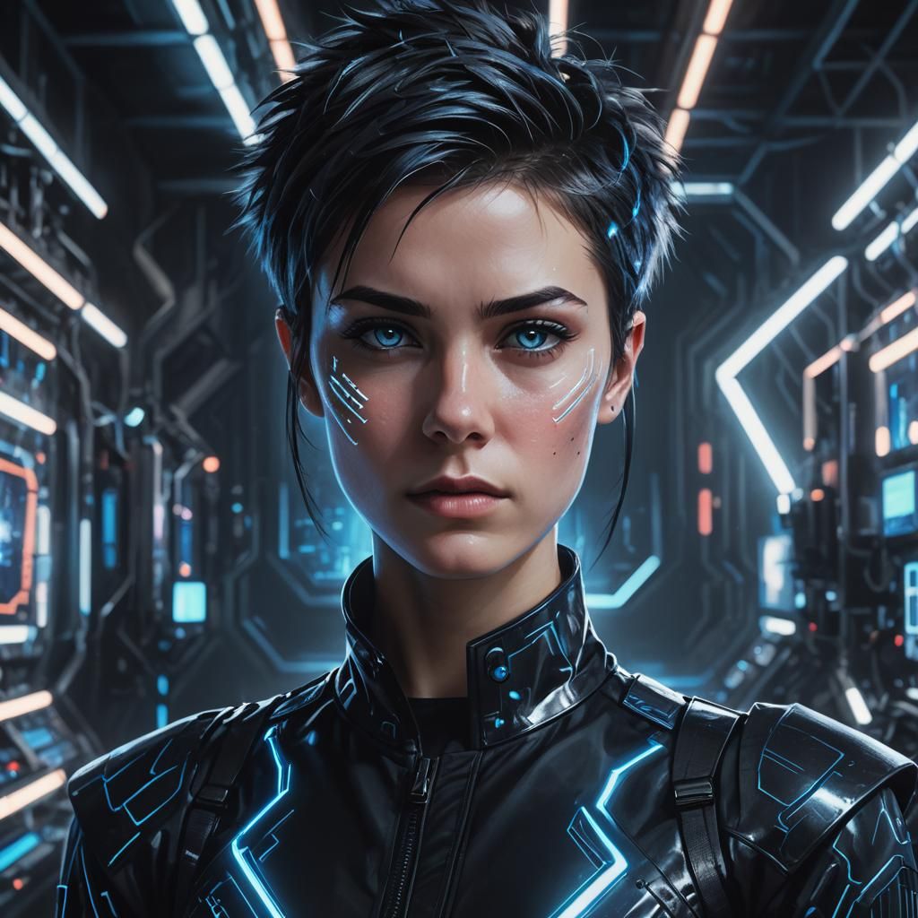 Sci-Fi Portrait in Cyberpunk Style, 8k Resolution
