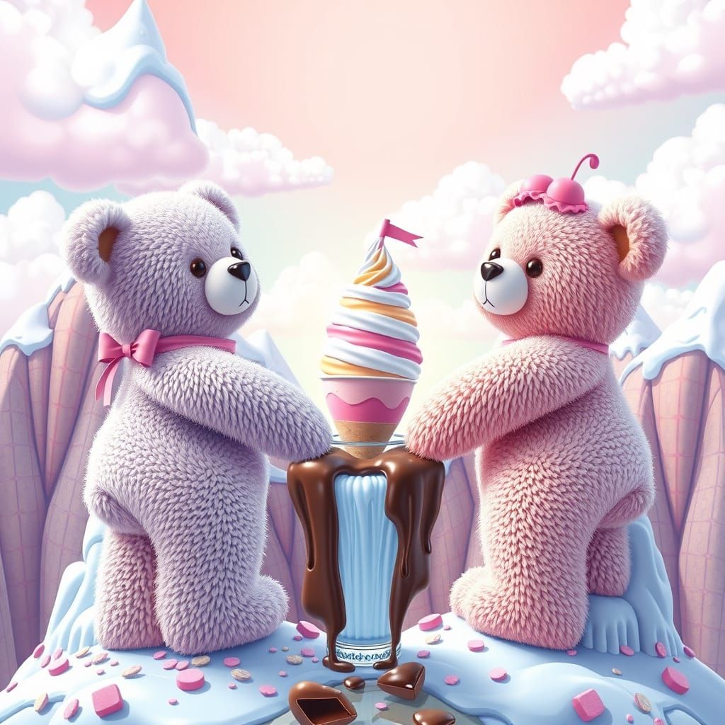 Teddy Bears Discover Candy Mountain, Candy Art