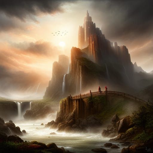 Cain Slaying Abel: Gothic Digital Matte Painting