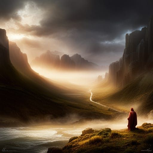 Dramatic Gothic Scene: Cain and Abel in Field