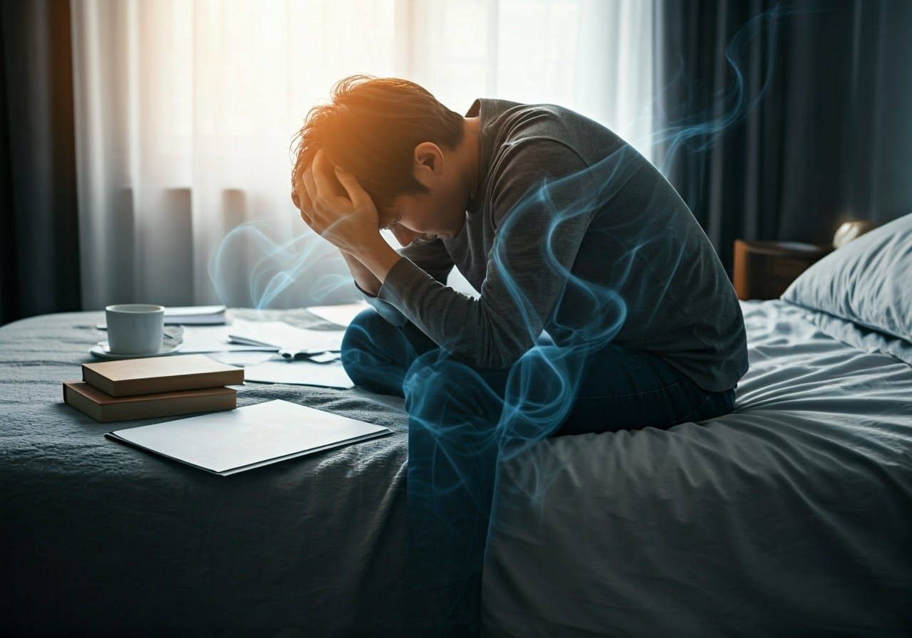 Stressed Person with Rising Cortisol Levels in Photo Style