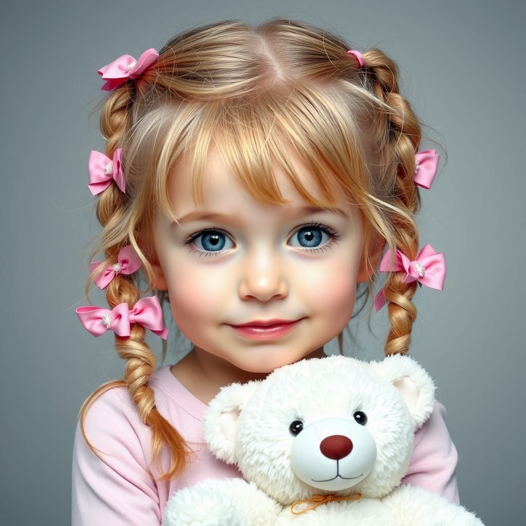 Cute little girl with Her Teddy Bear