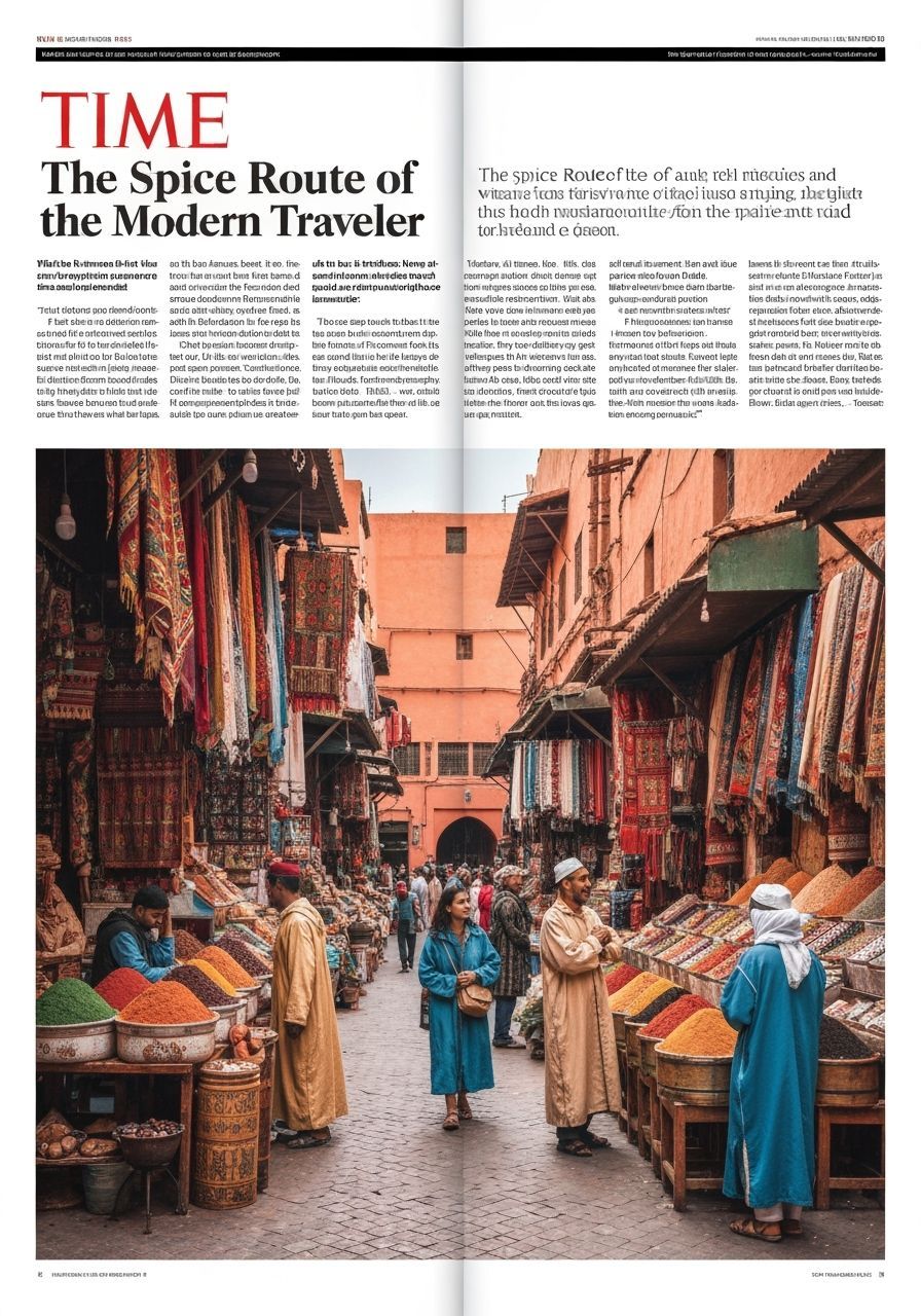Marrakesh Marketplace in Time Magazine Style