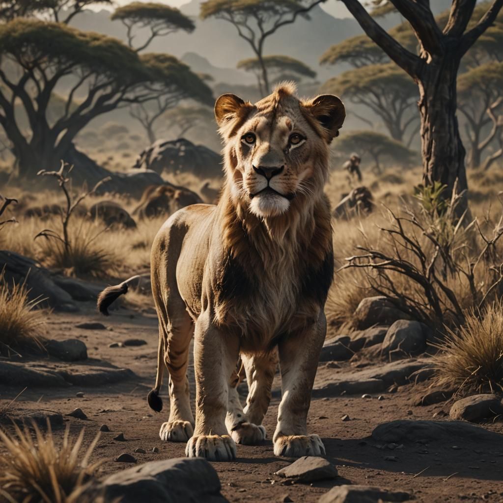 Live-Action Lion King Cinematic Film Still
