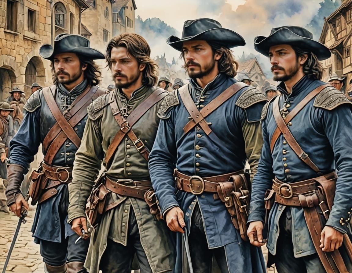 The 3 Musketeers and D'Artagnan, One for all and all for one...