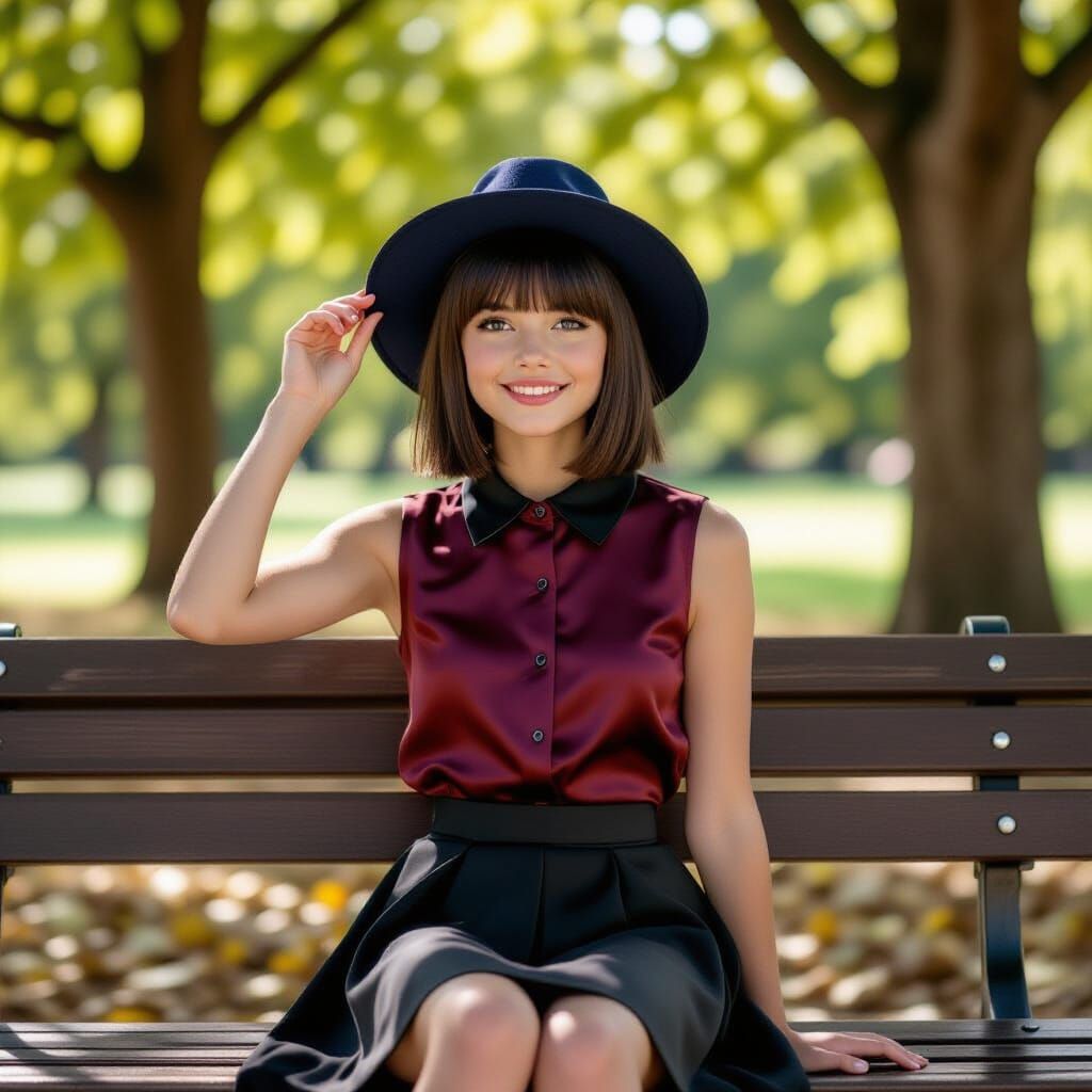 Young Girl in Park with Soft Lighting