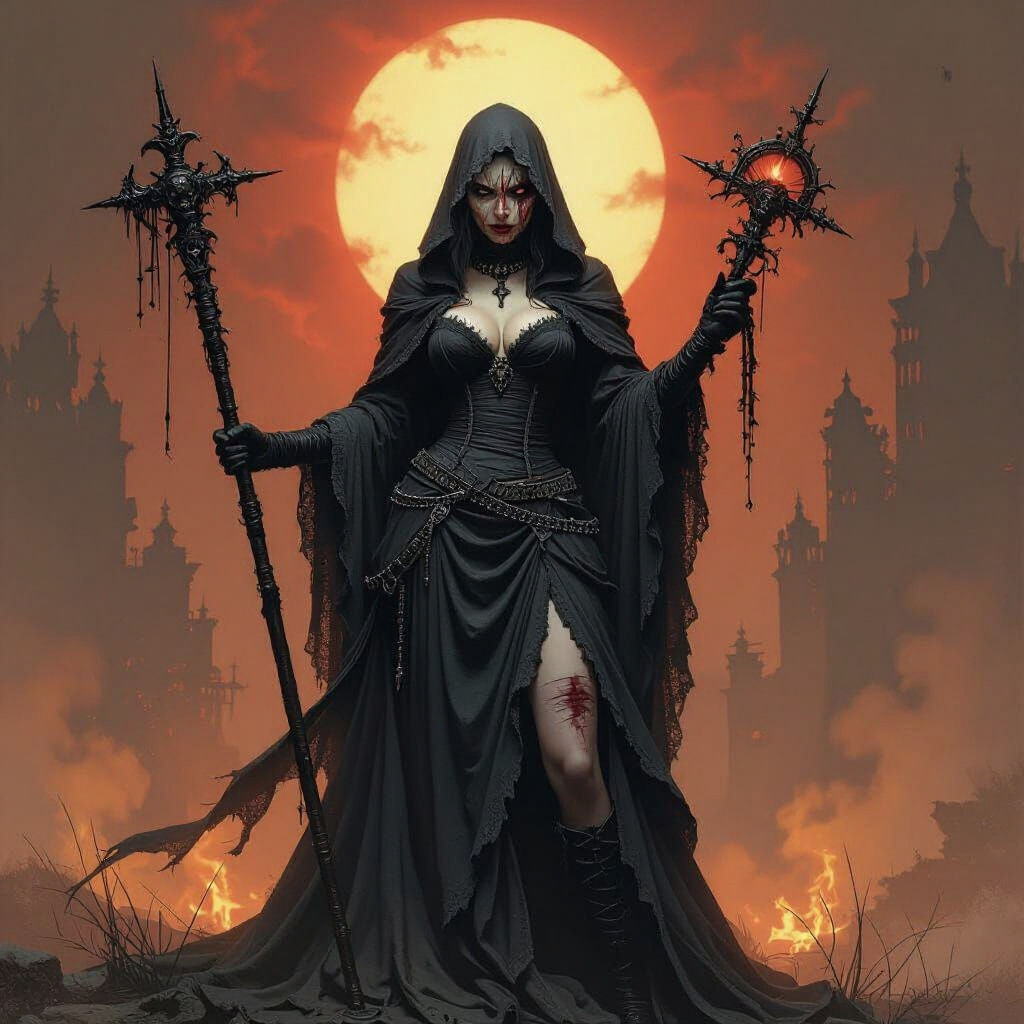 Goddess of Pain and Revenge in Gothic Style