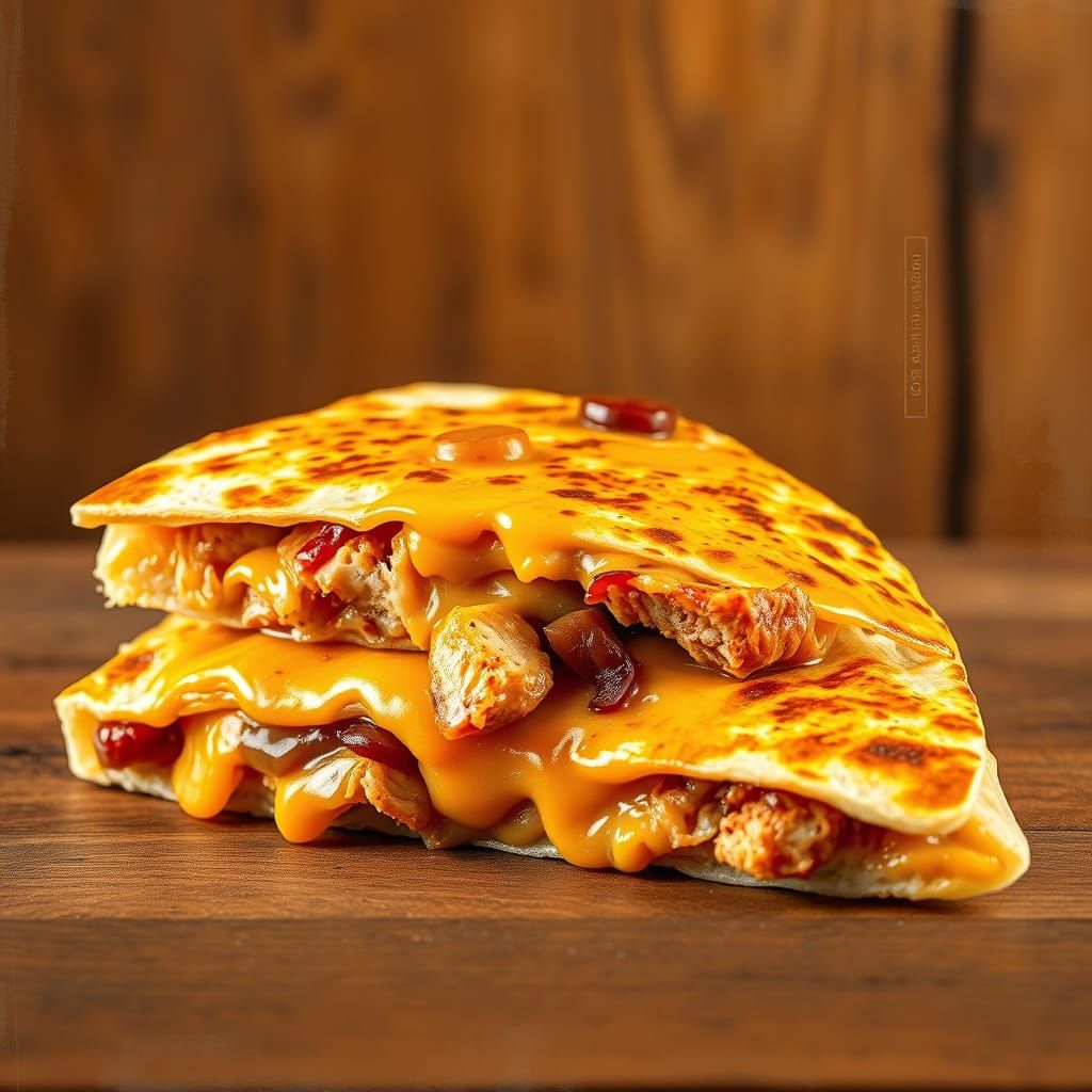 Golden Quesadilla Masterpiece in Vibrant Textured Style