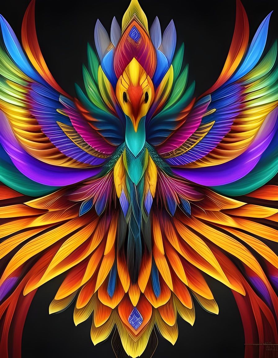 🌈Rainbow Phoenix Abstract🌈