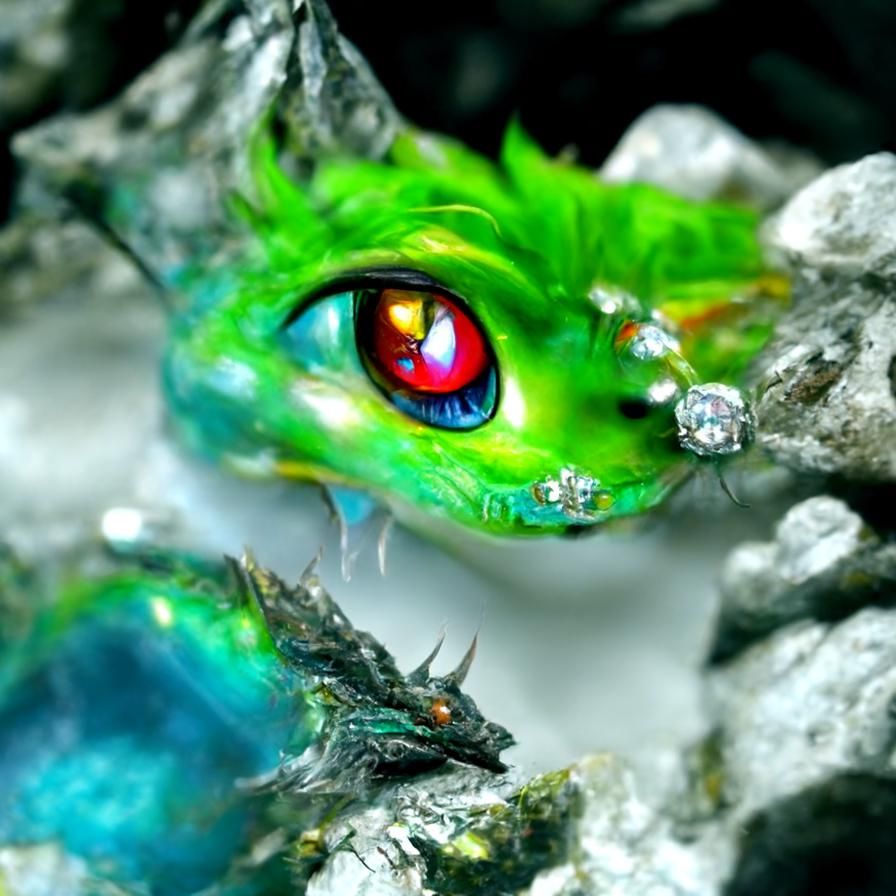 Cute Emerald Baby Dragon Concept Art