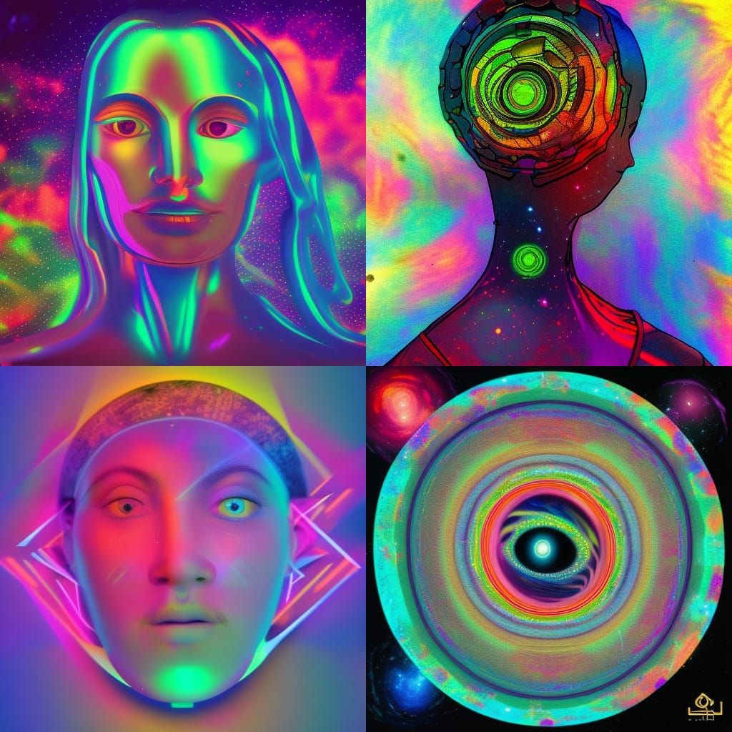 Holographic Cosmic Illustration in Mixed Media