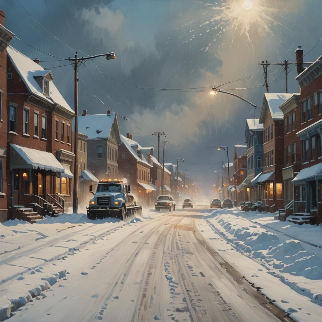 Blizzard in Small Town: American Regionalist Painting