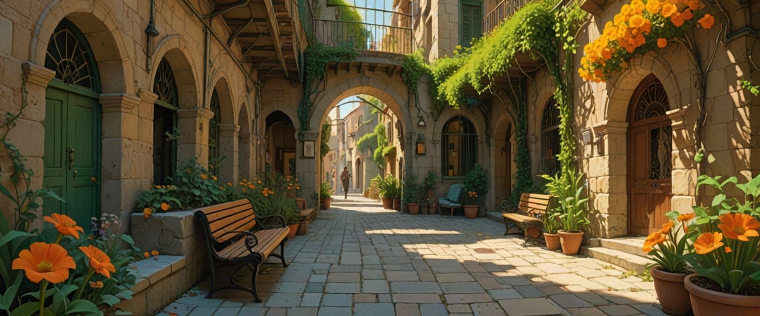 Arcology Alleyway in Comic Book Style