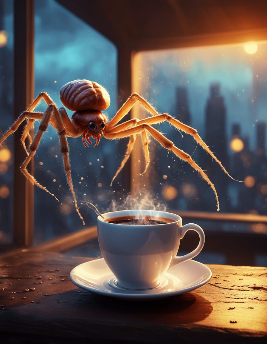 Terrified Teapot vs. Croissant Spider: Concept Art