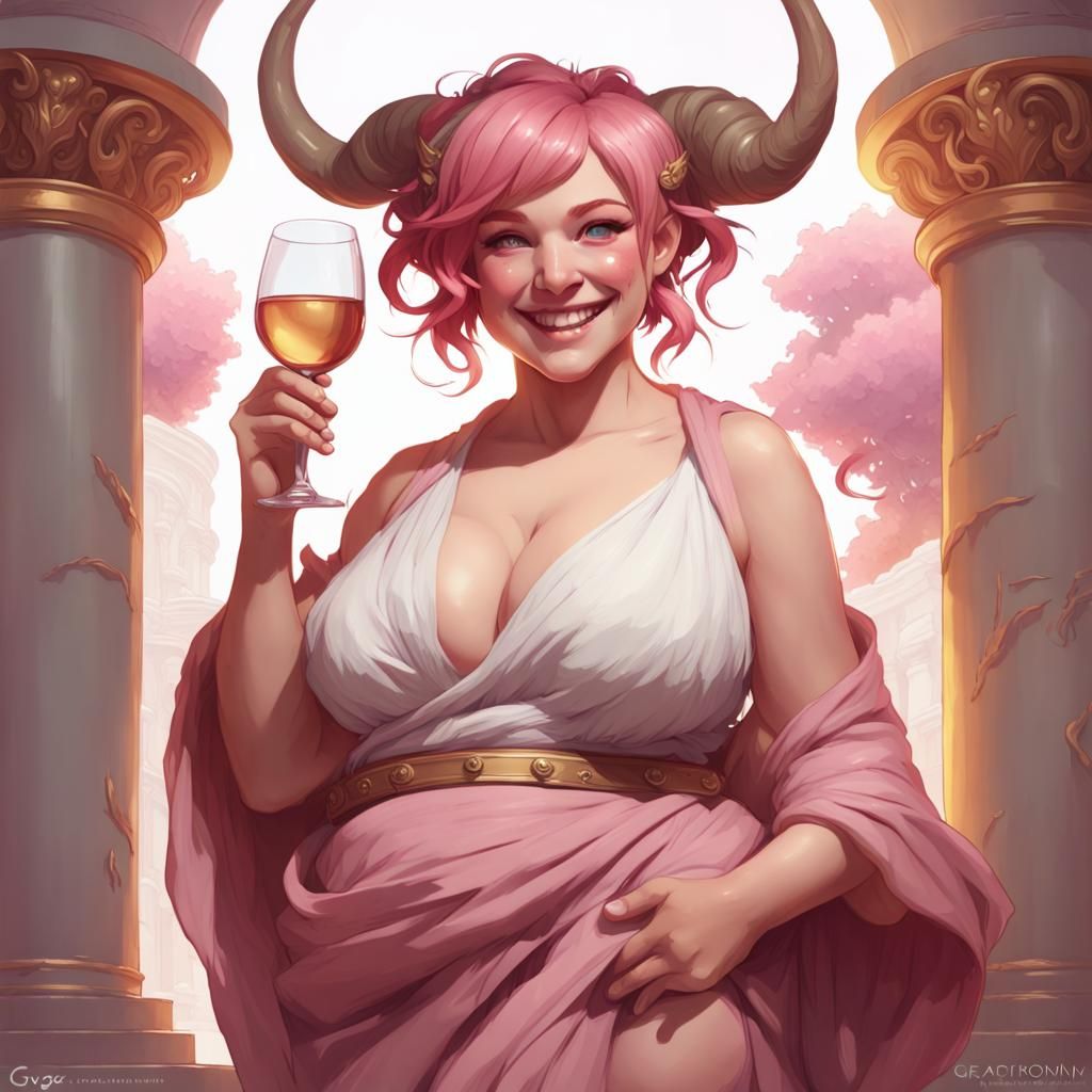 Cute Chubby Satyr in Ancient Greek Style