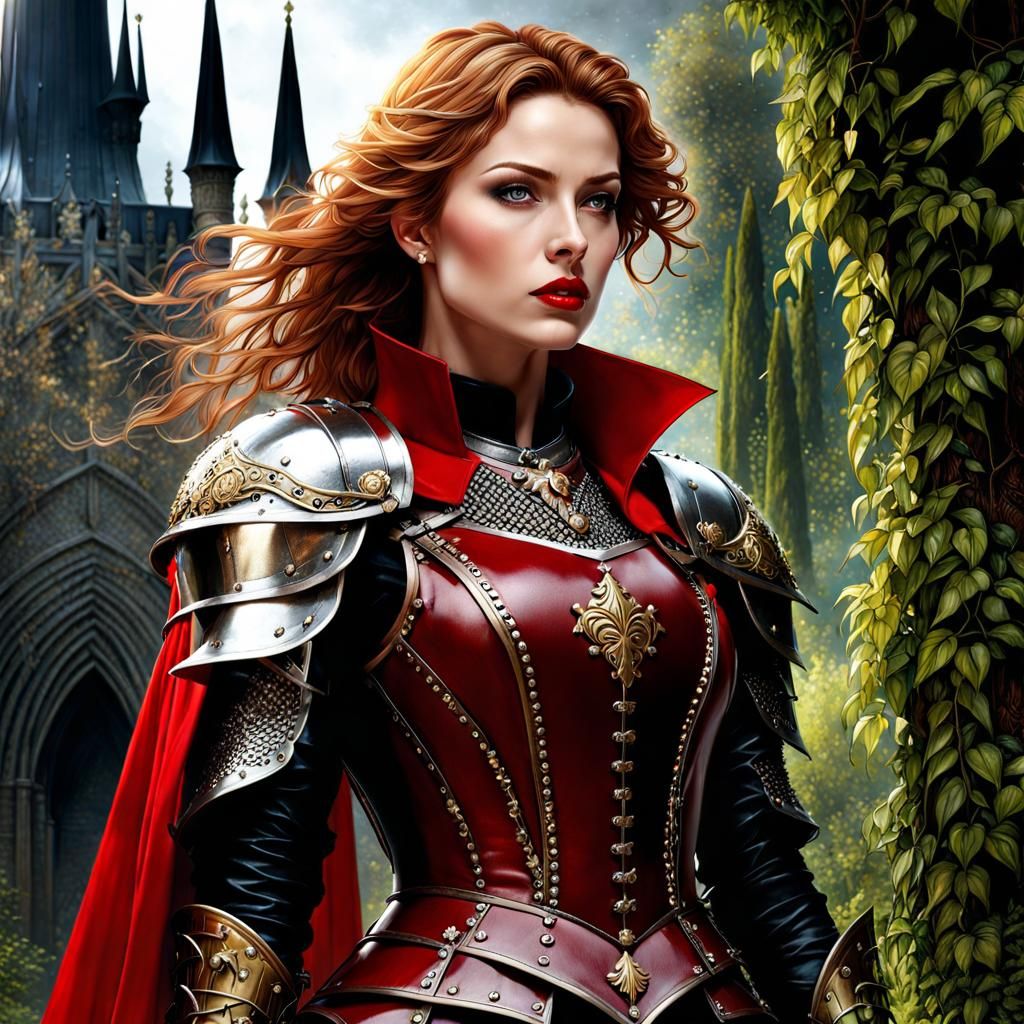 Gothic Medieval Knight in Secret Garden