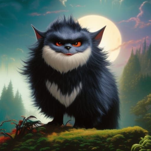 Cute Evil Gremlin in Dark Fantasy Style