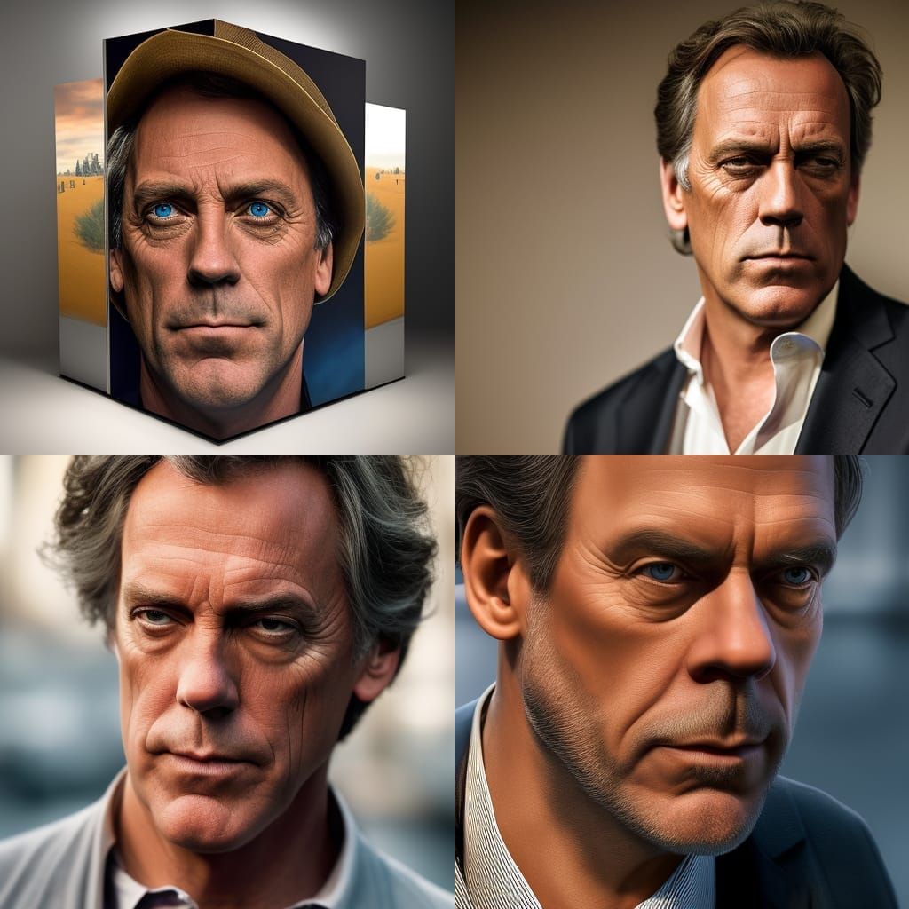 Hugh Laurie Professional Portrait in Photorealistic Style