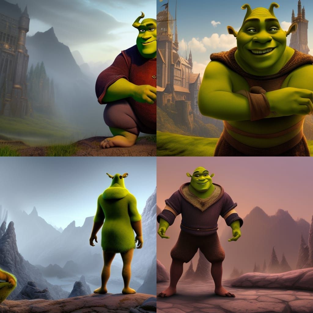 Shrek as Roadman: Detailed Matte Painting