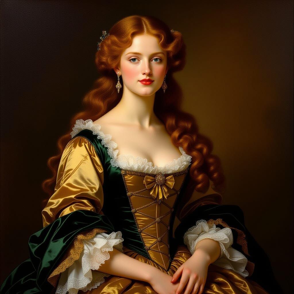 Regal Redhead: A Baroque-Style Portrait