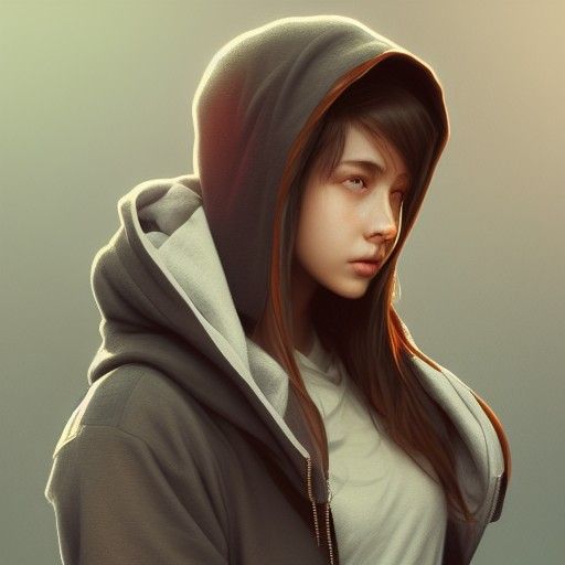Cute Girl Portrait in Hyperdetailed Art Style