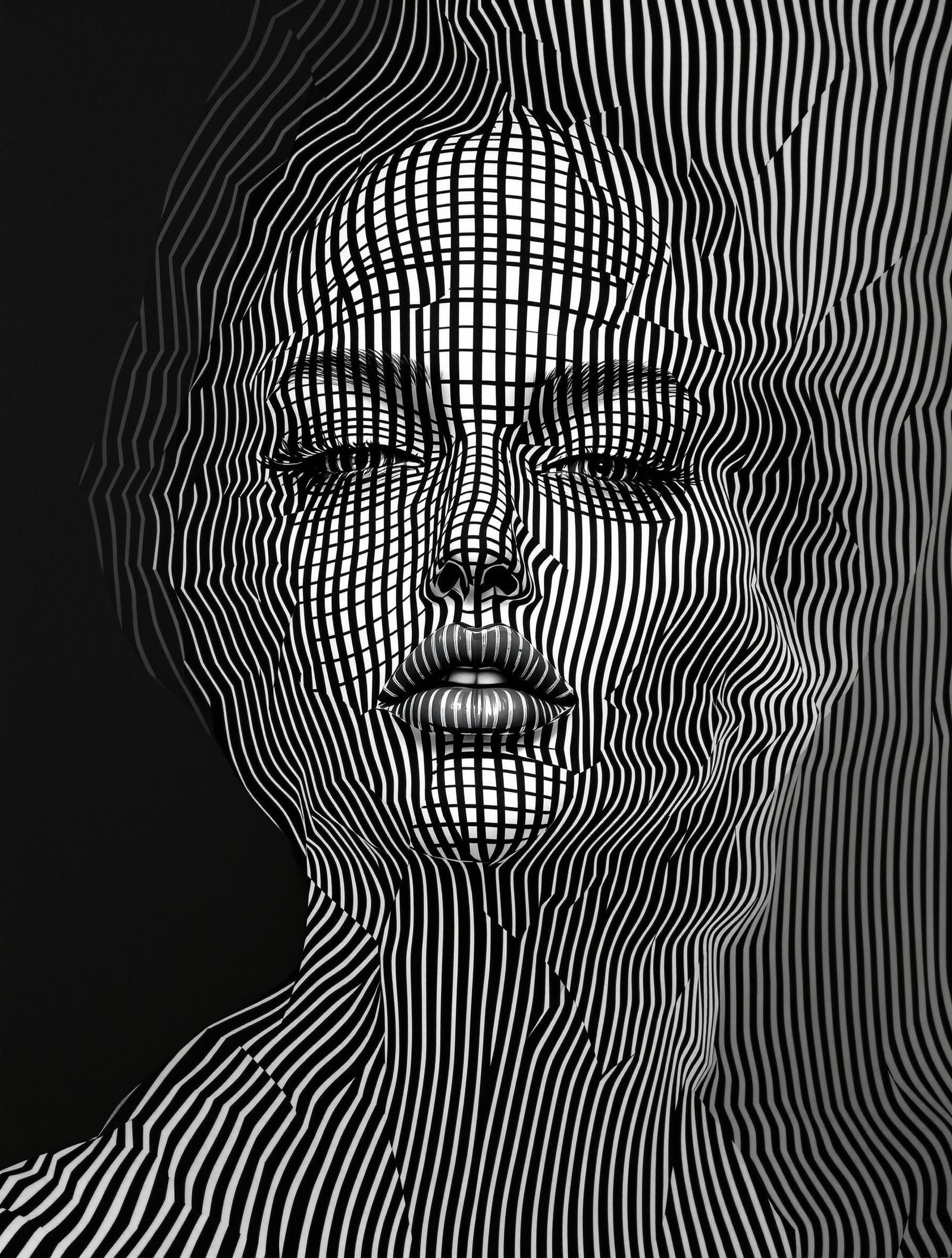 Veiled Identity in Kinetic Op Art