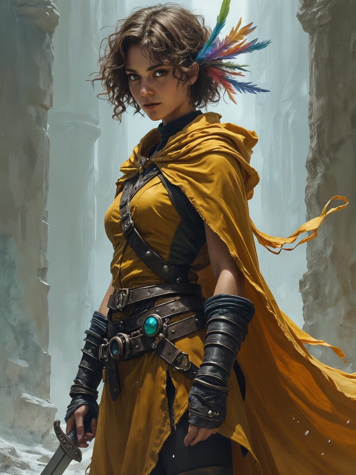 Fantasy Rogue Portrait in Detailed Matte Painting Style