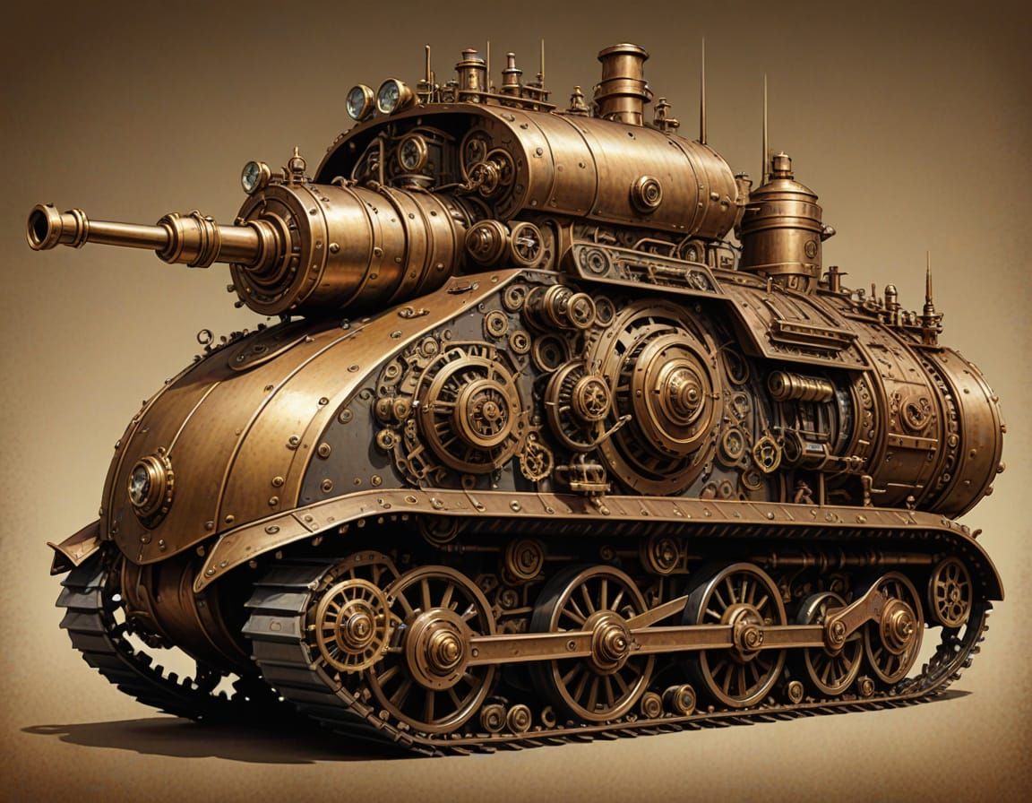 Steampunk Armadillo Tank with Intricate Clockwork Mechanisms