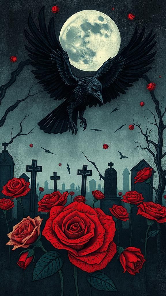 Gothic Graveyard: Abstract Paul Klee Style