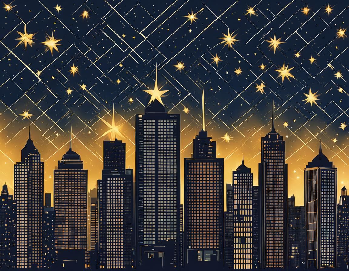 Celestial Cityscape: Buildings Among the Stars